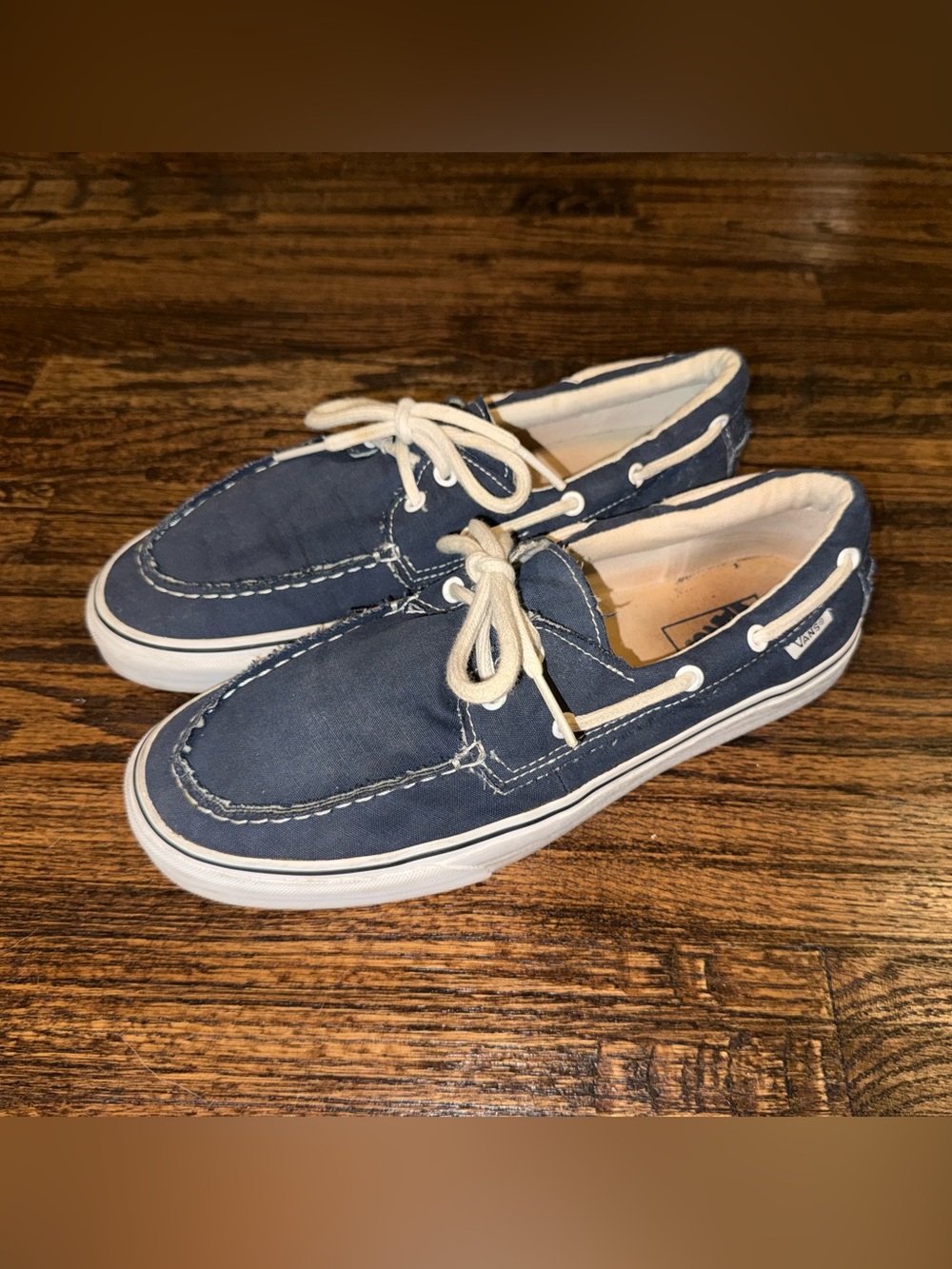 Vans Sailing Boat Shoes Canvas Low Top Sneakers Navy Blue Size 11